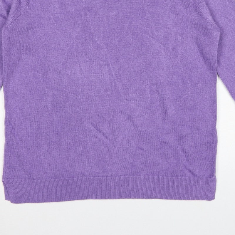 Marks and Spencer Women Purple UK 10 Crew Neck Knit Pullover Jumper