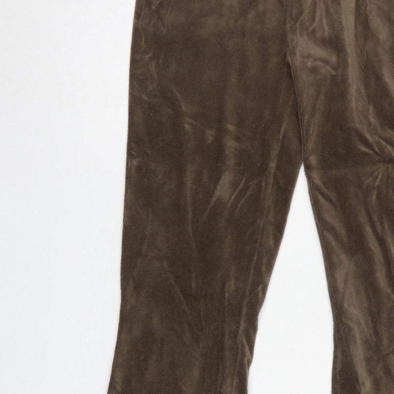 Topshop Women Brown UK 12 Tall Corduroy Flared Trousers