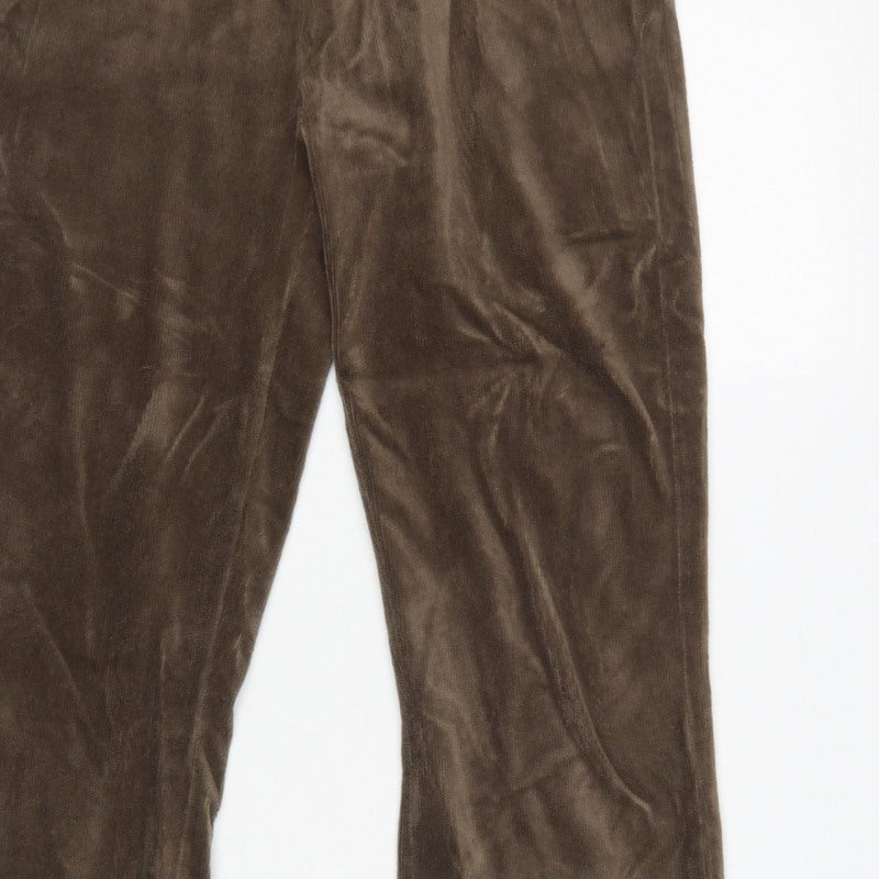 Topshop Women Brown UK 12 Tall Corduroy Flared Trousers