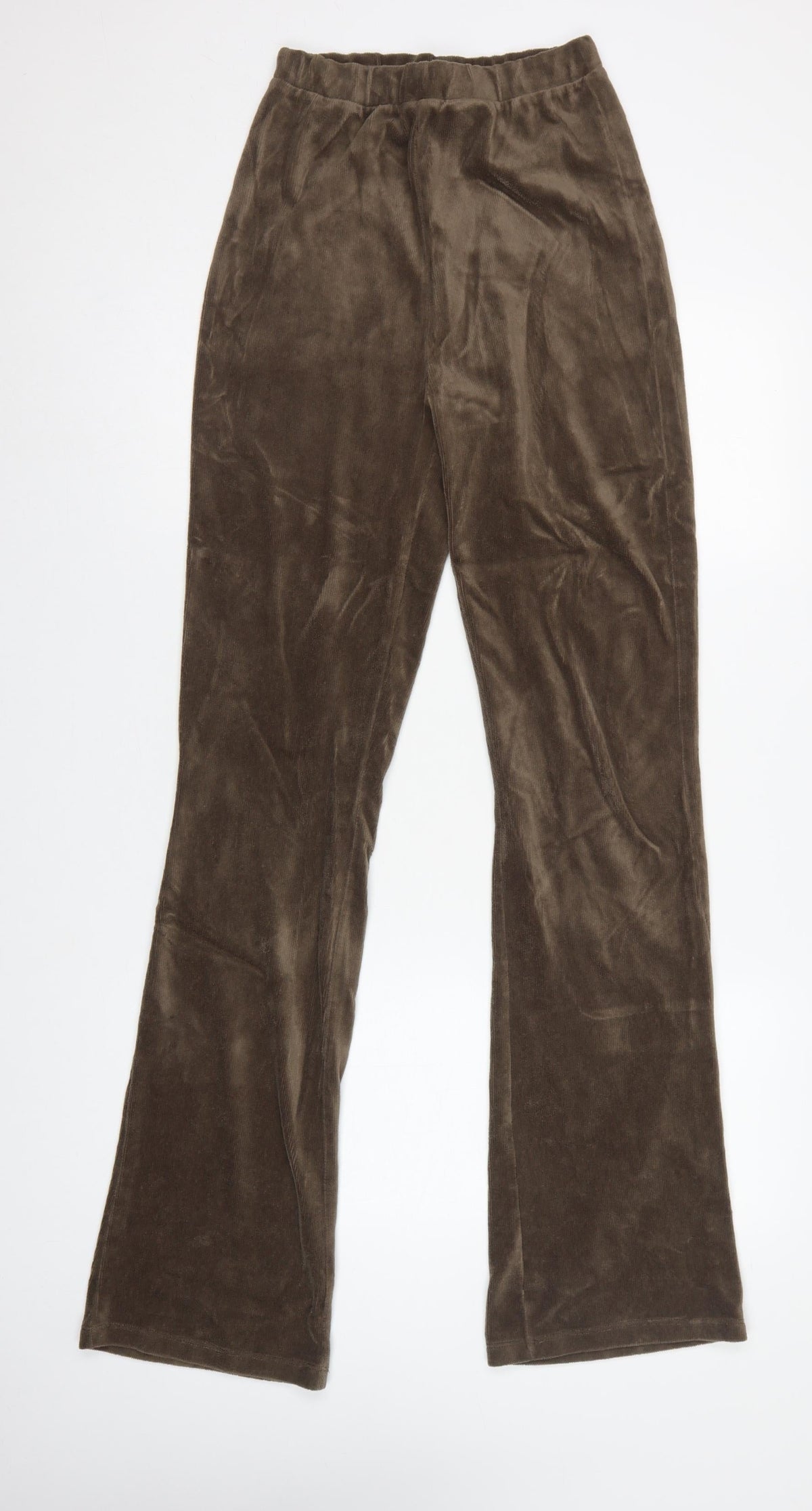 Topshop Women Brown UK 12 Tall Corduroy Flared Trousers
