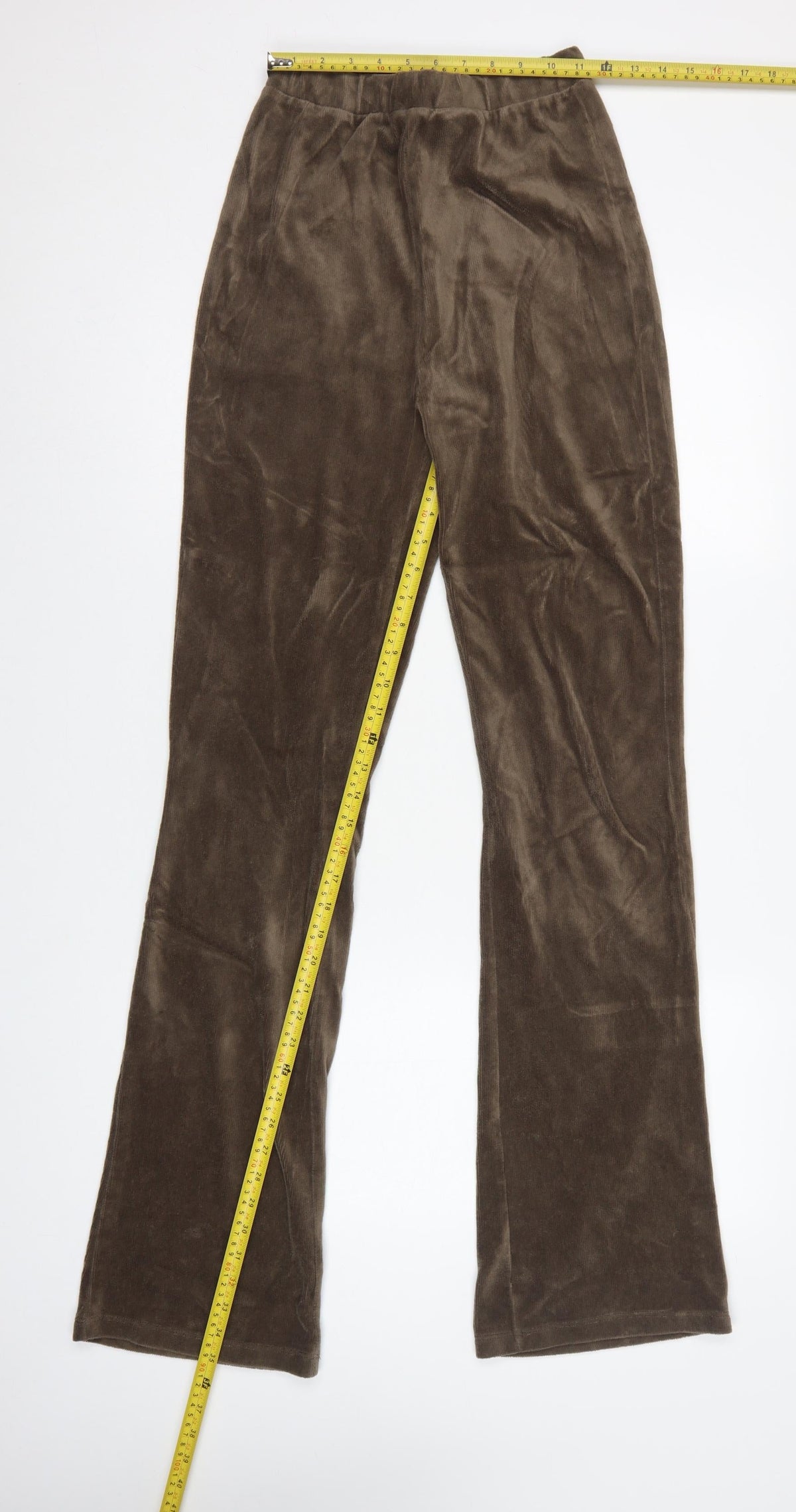 Topshop Women Brown UK 12 Tall Corduroy Flared Trousers