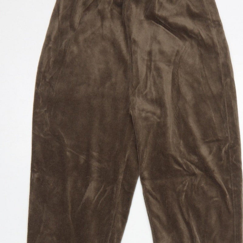 Topshop Women Brown UK 12 Tall Corduroy Flared Trousers
