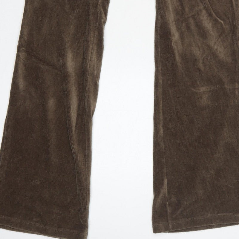 Topshop Women Brown UK 12 Tall Corduroy Flared Trousers