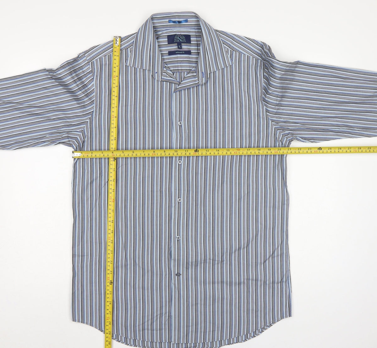 Next Men’s Multicolour Striped Tailored Fit Cotton Shirt 16 41cm