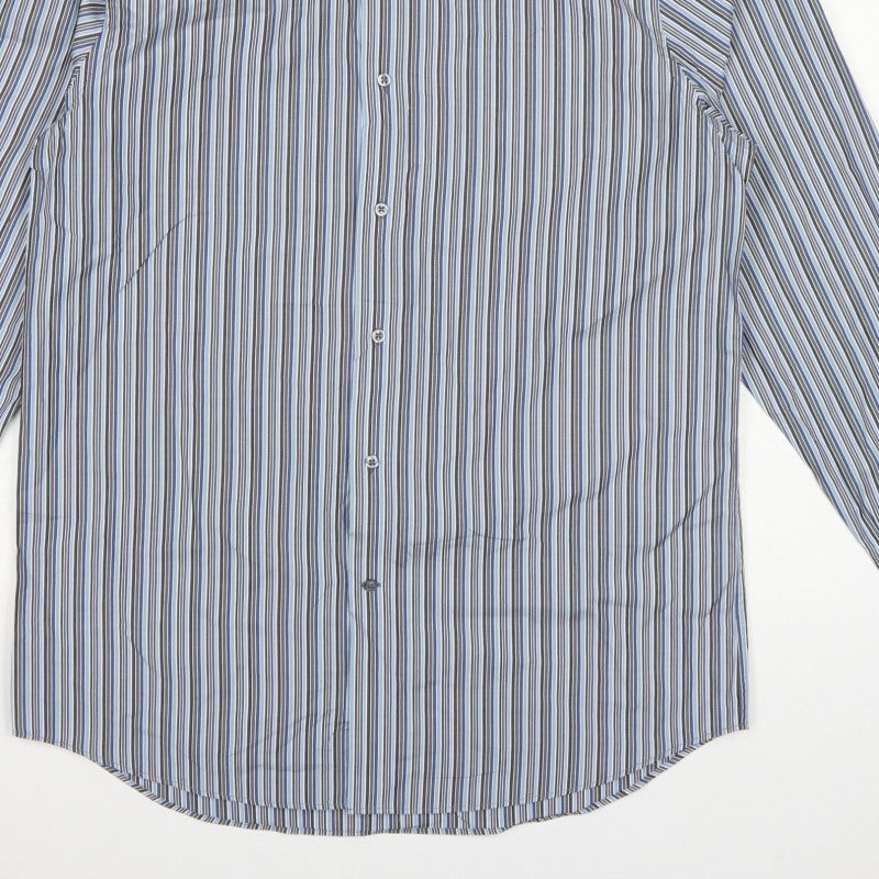 Next Men’s Multicolour Striped Tailored Fit Cotton Shirt 16 41cm