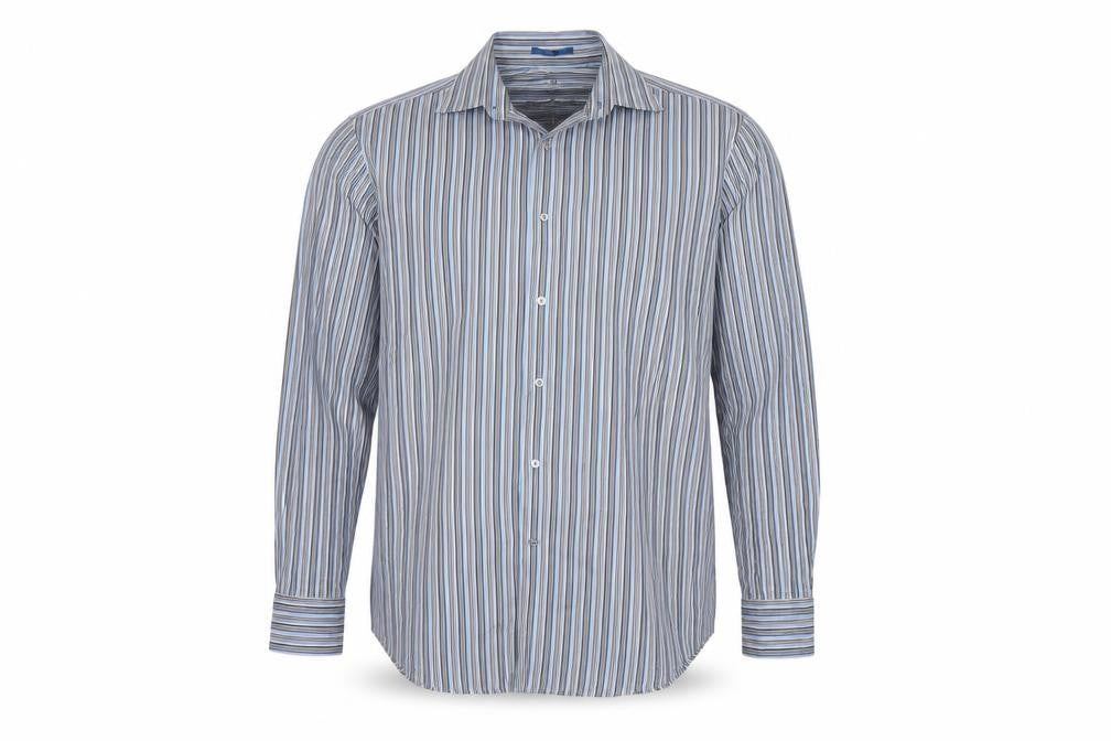 Next Men’s Multicolour Striped Tailored Fit Cotton Shirt 16 41cm