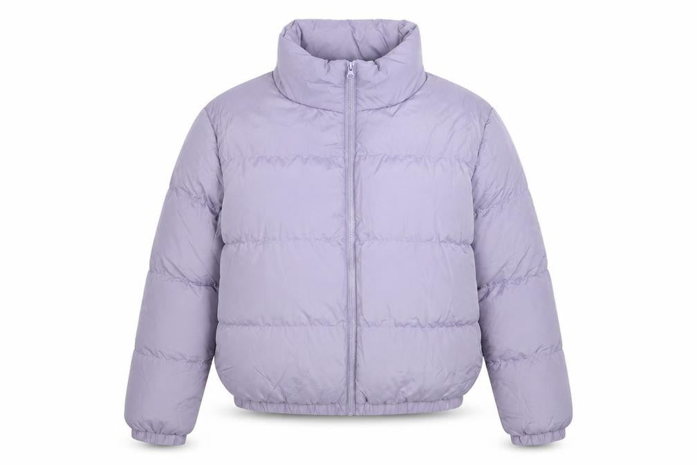 Threadbare Women Purple UK 12 Cropped Puffer Jacket Quilted
