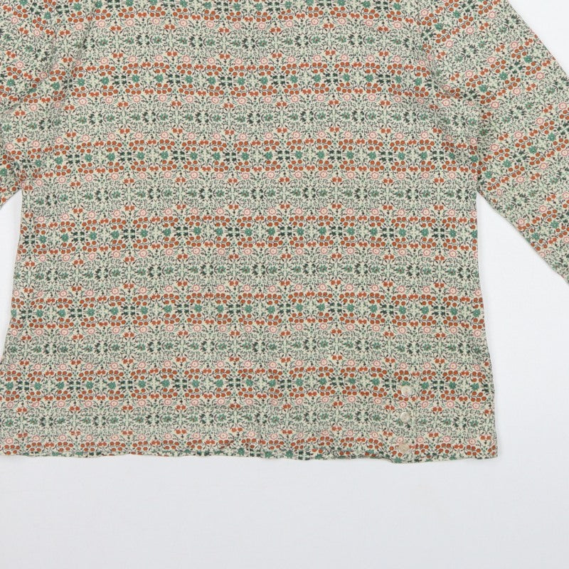 Dash Women’s Multicoloured Floral Cotton Blend Square Neck Blouse UK 14