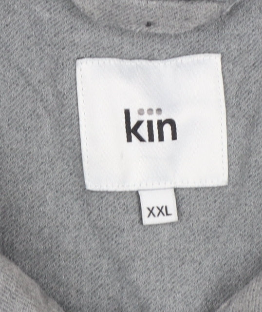 Kin Men’s Grey Cotton Twill Overshirt Jacket 2XL Snap Front