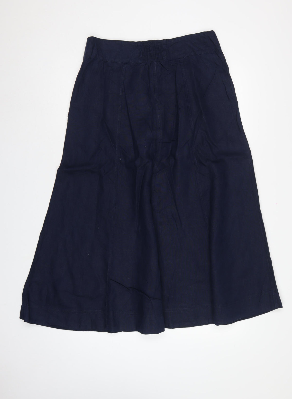 Monsoon Women's Navy UK 12 Long A-Line Button Front Skirt