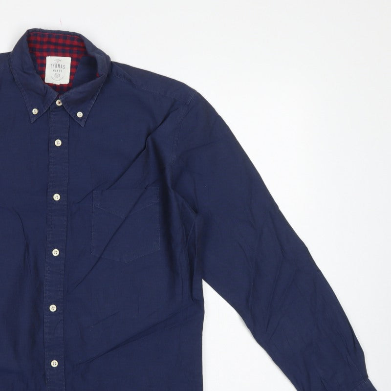 Thomas Mayes Men’s Blue M Cotton Button-Down Long Sleeve Shirt