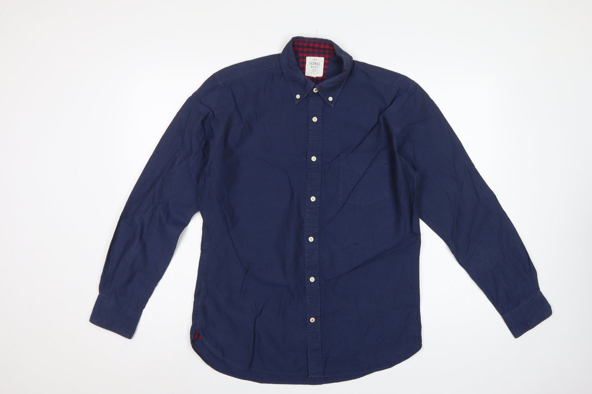 Thomas Mayes Men’s Blue M Cotton Button-Down Long Sleeve Shirt