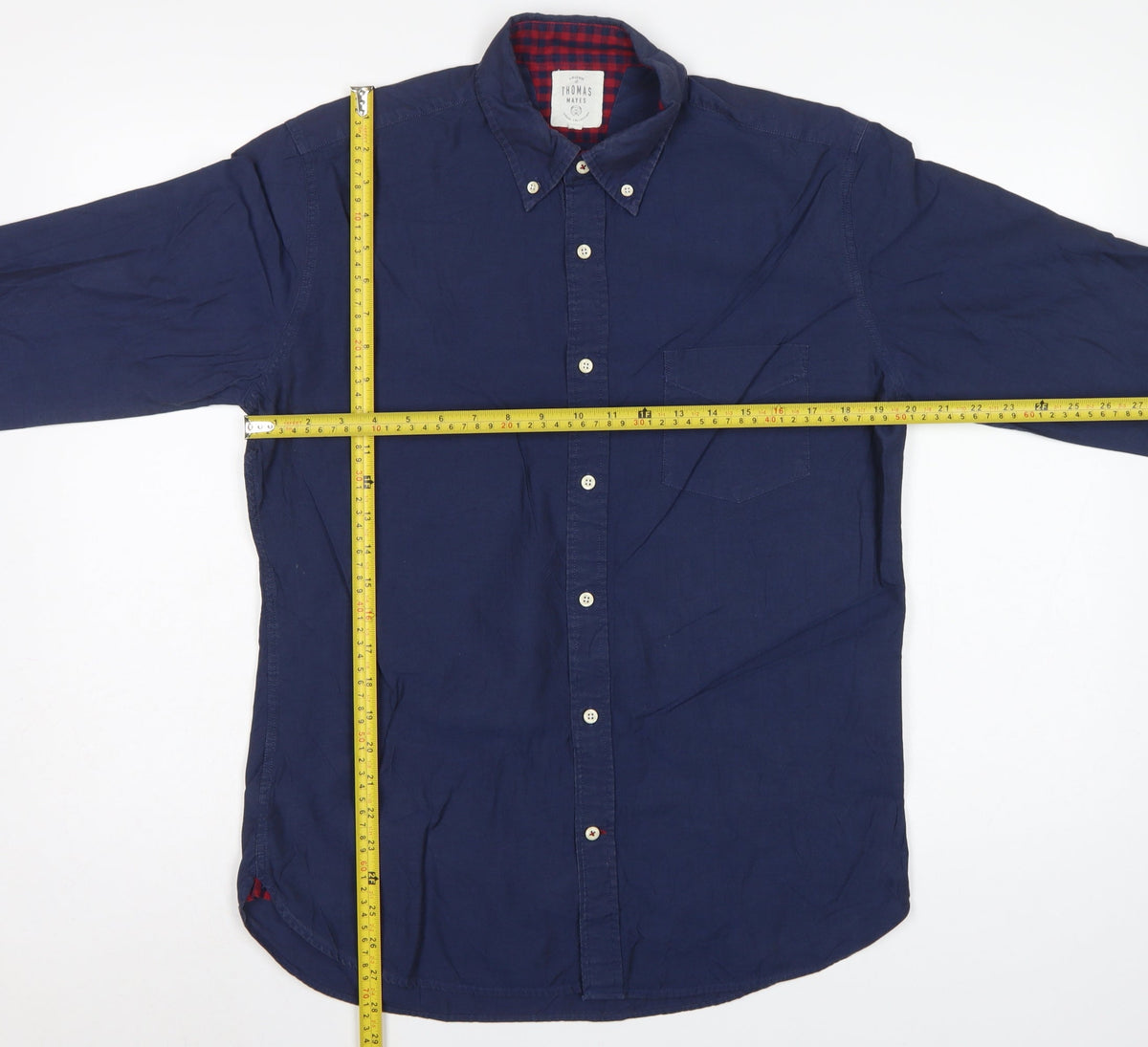 Thomas Mayes Men’s Blue M Cotton Button-Down Long Sleeve Shirt