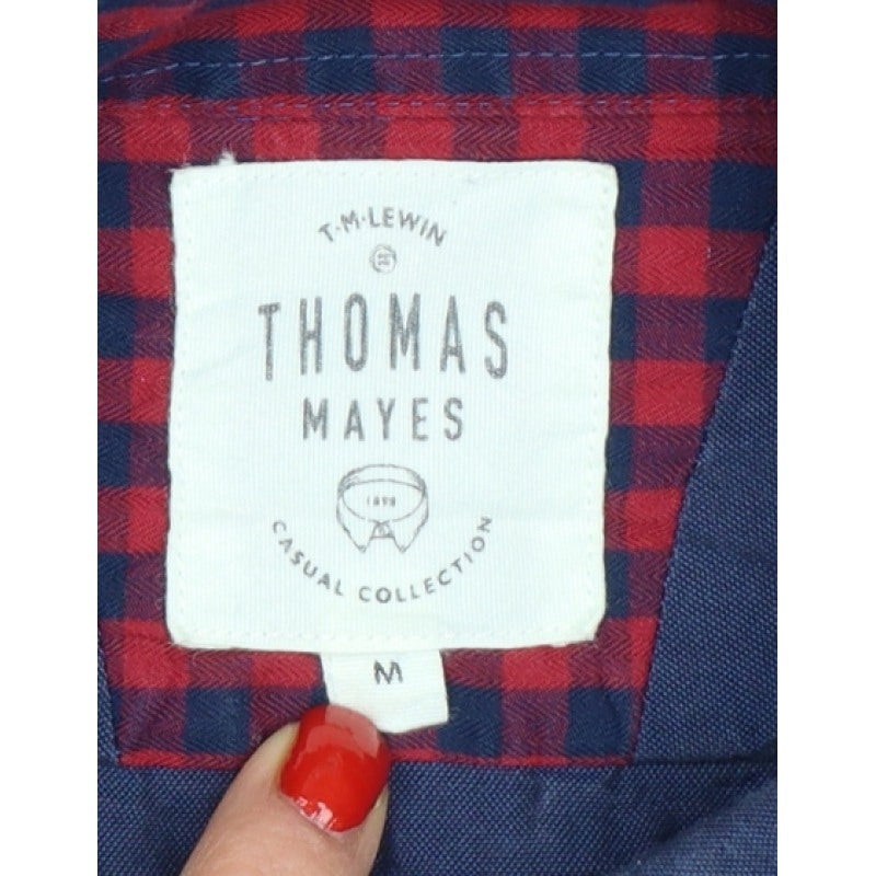 Thomas Mayes Men’s Blue M Cotton Button-Down Long Sleeve Shirt