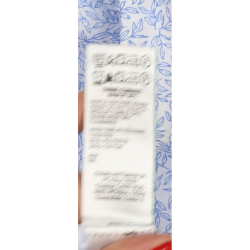 Marks and Spencer Men's Blue 15.5 Regular Fit Floral Formal Shirt