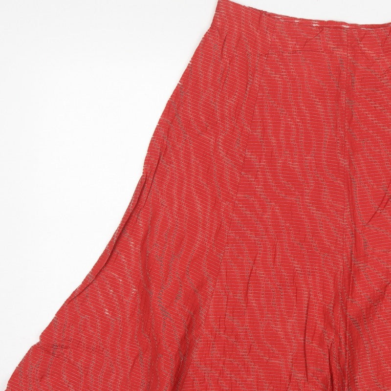 Eastex Women’s Red UK 14 Knee Length A-Line Striped Lined Skirt