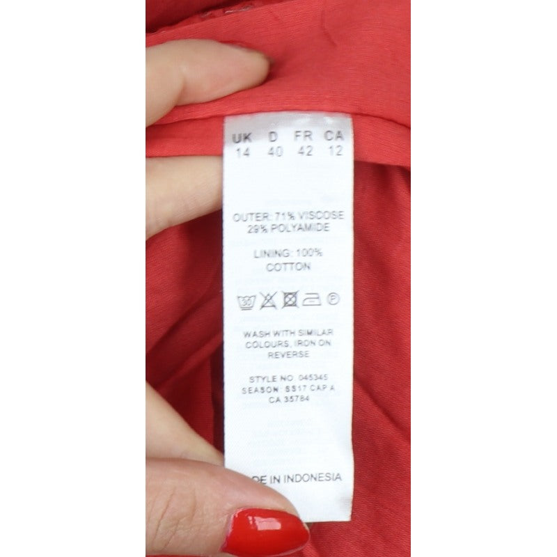 Eastex Women’s Red UK 14 Knee Length A-Line Striped Lined Skirt