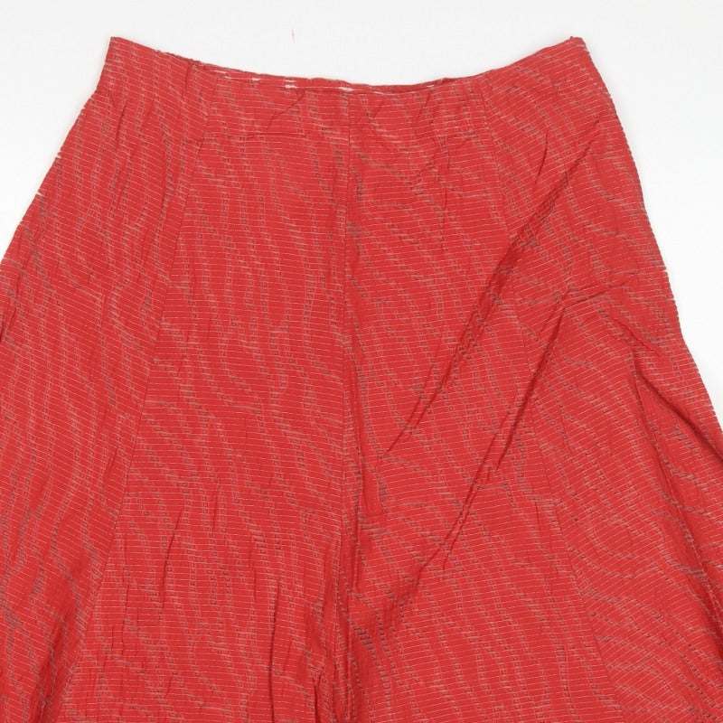 Eastex Women’s Red UK 14 Knee Length A-Line Striped Lined Skirt