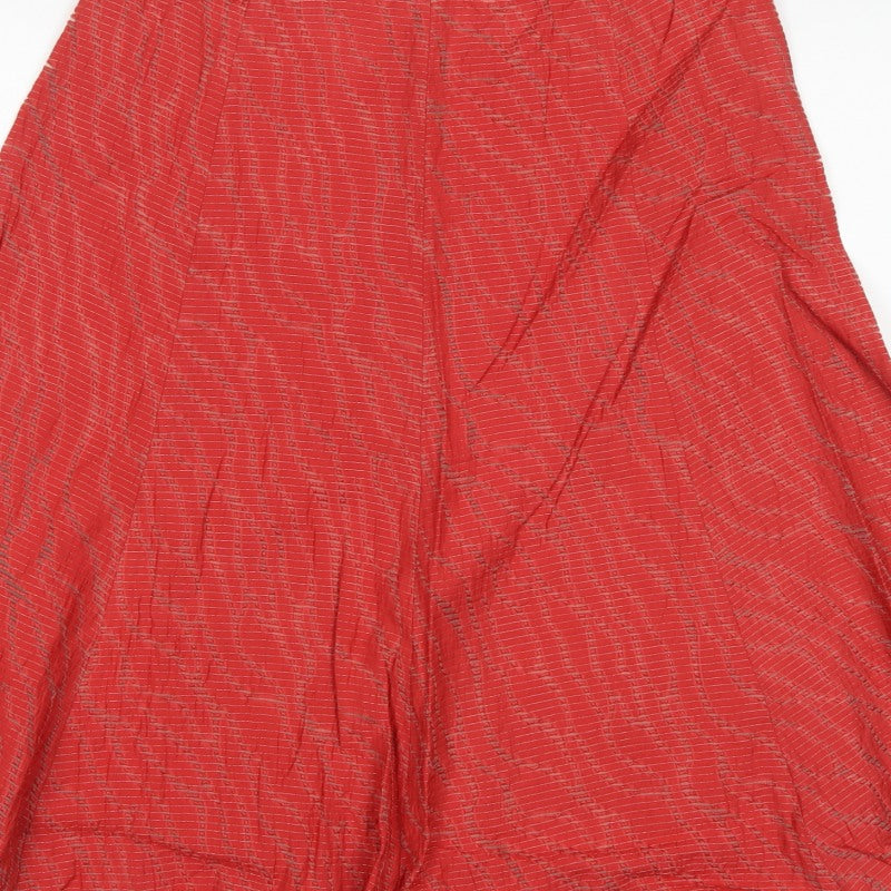 Eastex Women’s Red UK 14 Knee Length A-Line Striped Lined Skirt