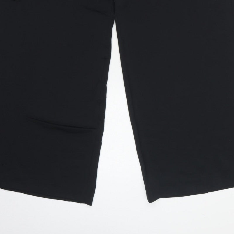 Marks & Spencer Women Black Size 20 Regular Cargo Wide-Leg Trousers