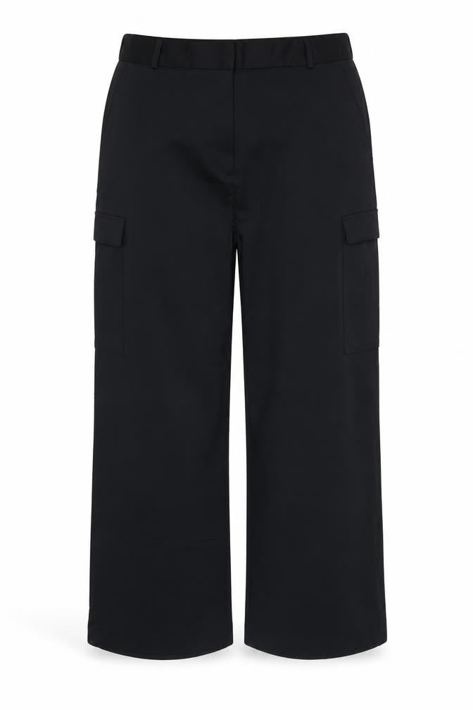 Marks & Spencer Women Black Size 20 Regular Cargo Wide-Leg Trousers