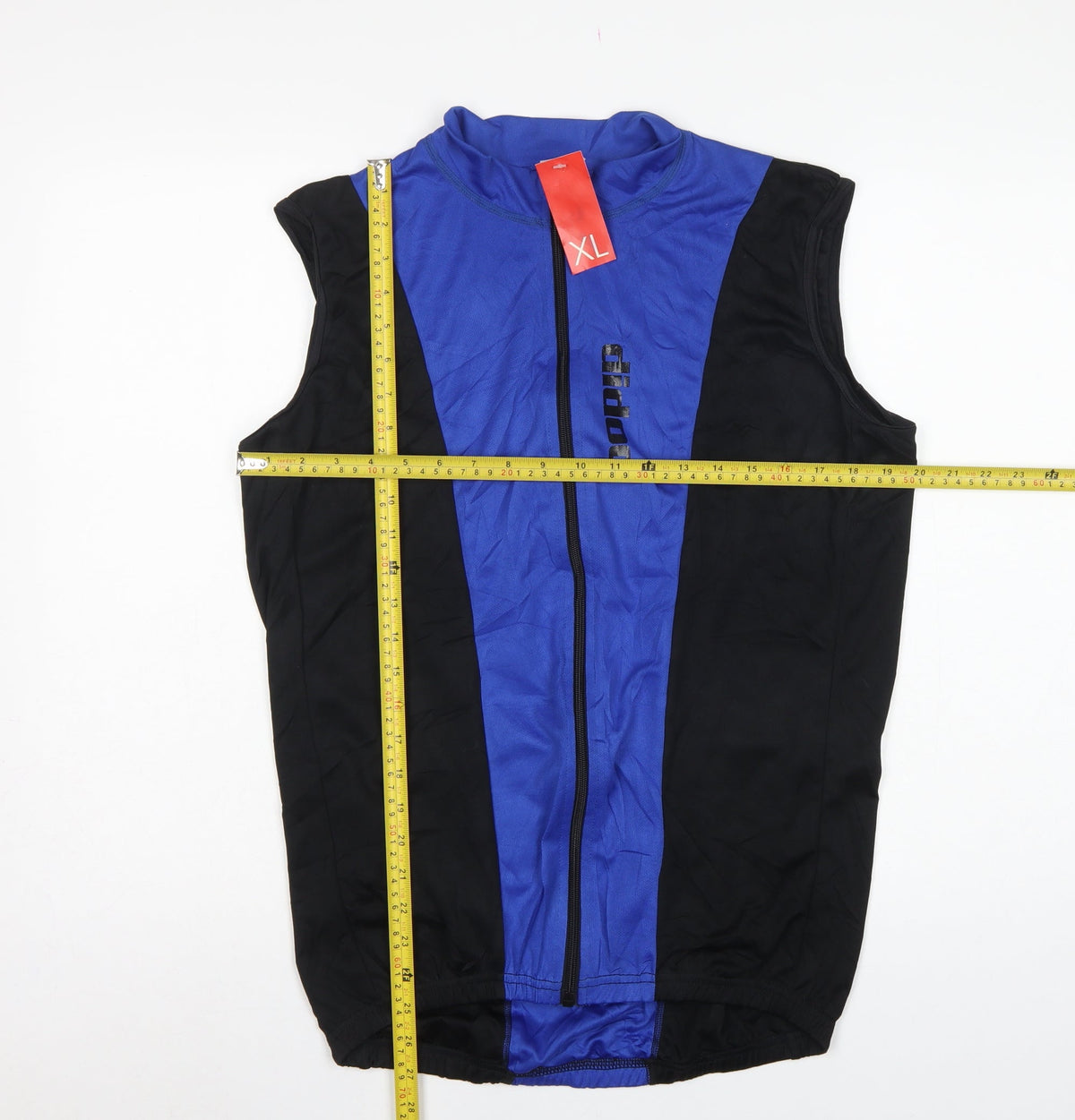 Didoo Men’s Blue Black XL Cycling Jersey Gilet Full Zip Reflective