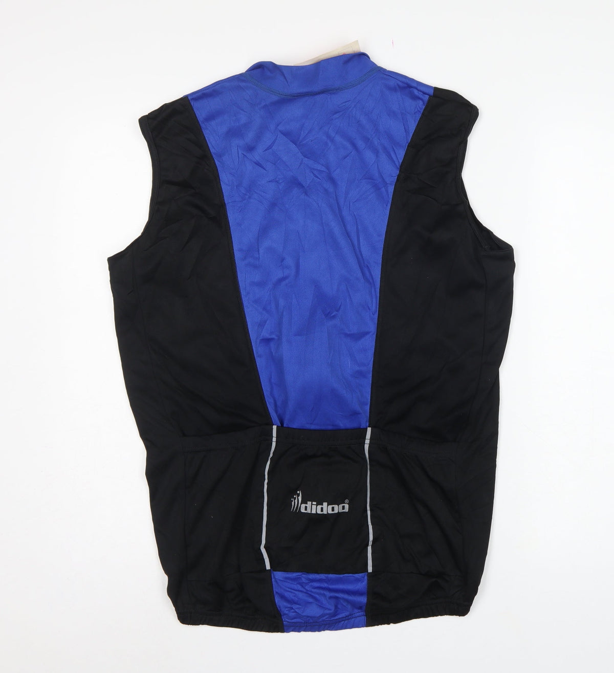 Didoo Men’s Blue Black XL Cycling Jersey Gilet Full Zip Reflective