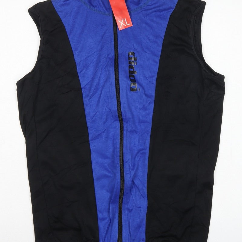 Didoo Men’s Blue Black XL Cycling Jersey Gilet Full Zip Reflective