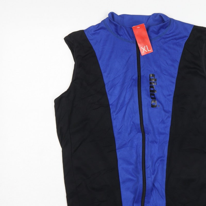 Didoo Men’s Blue Black XL Cycling Jersey Gilet Full Zip Reflective