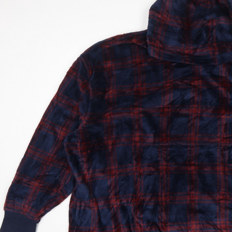 Marks and Spencer Men’s Navy Red Check Hooded Pyjama Top L