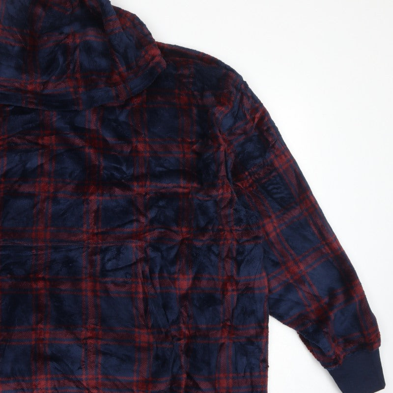Marks and Spencer Men’s Navy Red Check Hooded Pyjama Top L
