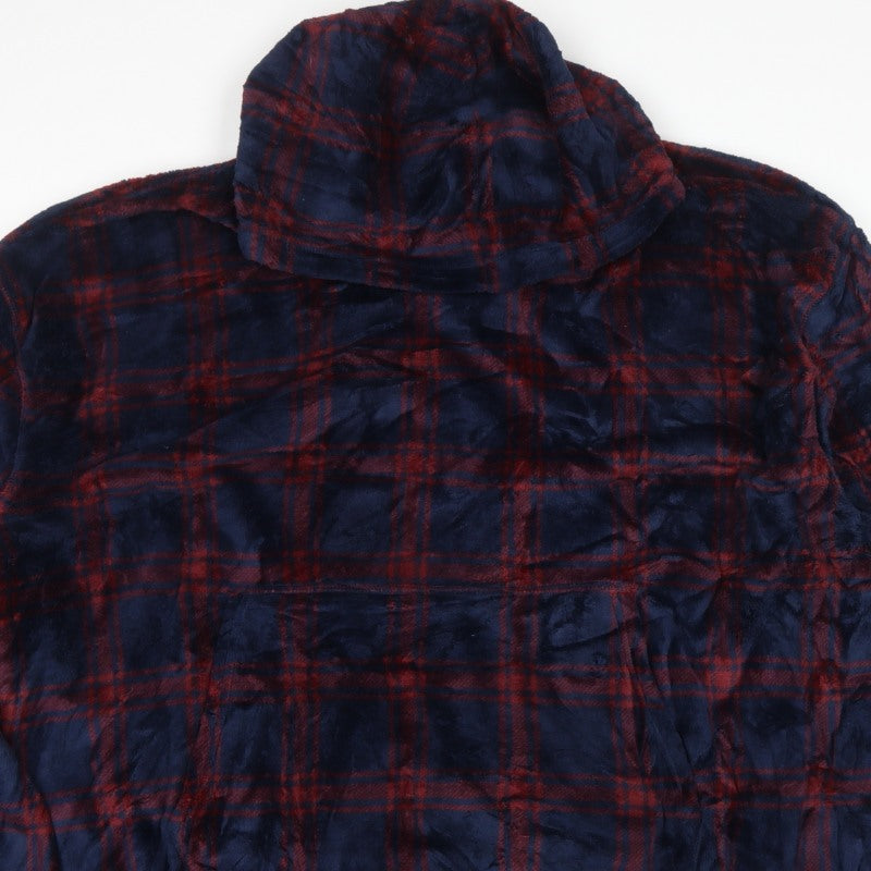 Marks and Spencer Men’s Navy Red Check Hooded Pyjama Top L