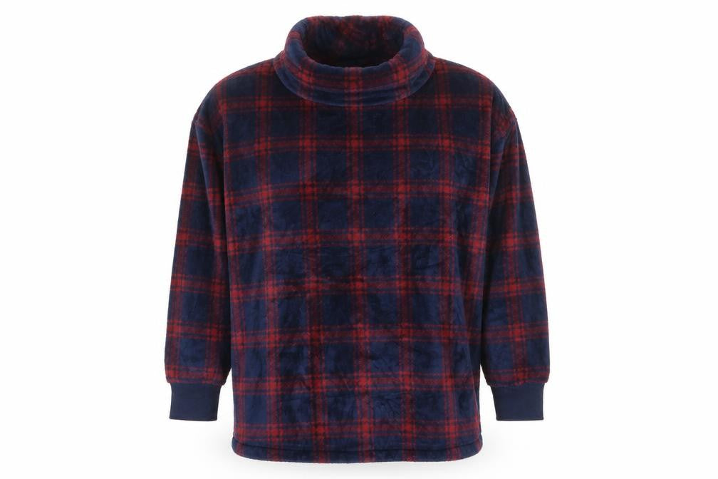 Marks and Spencer Men’s Navy Red Check Hooded Pyjama Top L