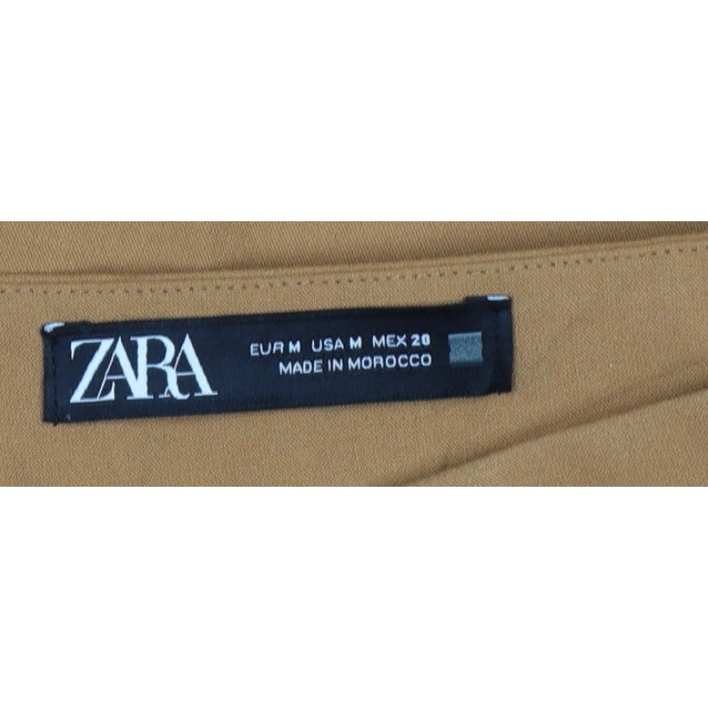 Zara Women Orange UK 12 High Rise Wide Leg Tailored Trousers