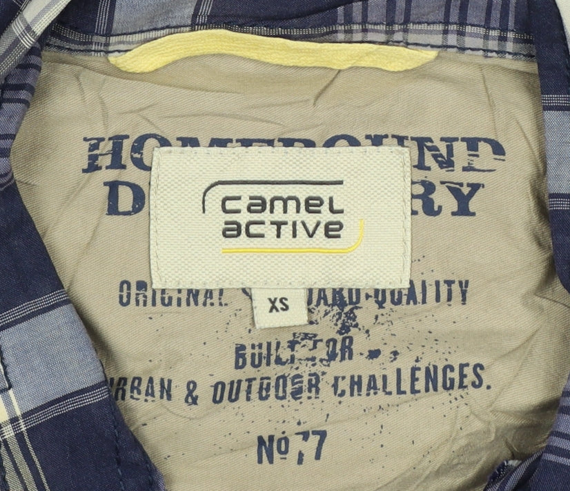 Camel Active Men’s XS Navy Check Long Sleeve Button-Up Outdoor Shirt
