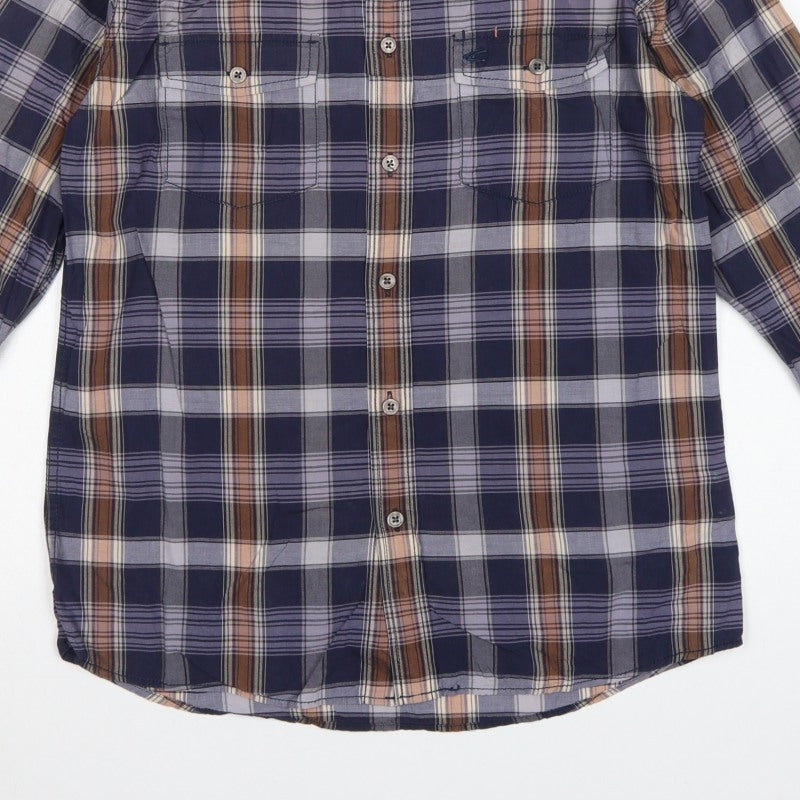 Camel Active Men’s XS Navy Check Long Sleeve Button-Up Outdoor Shirt