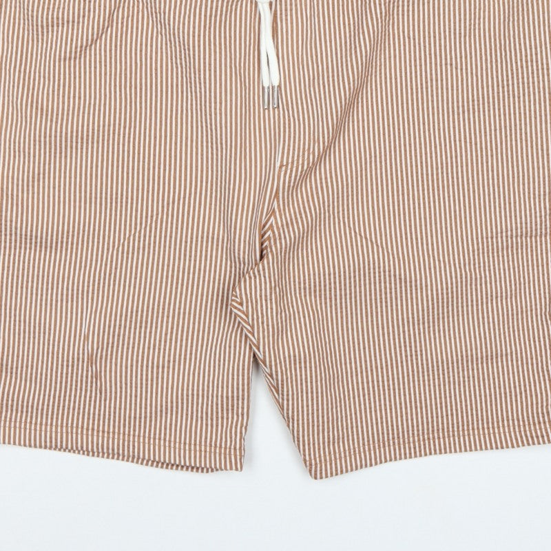 Marks and Spencer Men Brown White Stripe Drawstring Shorts 3XL 46in
