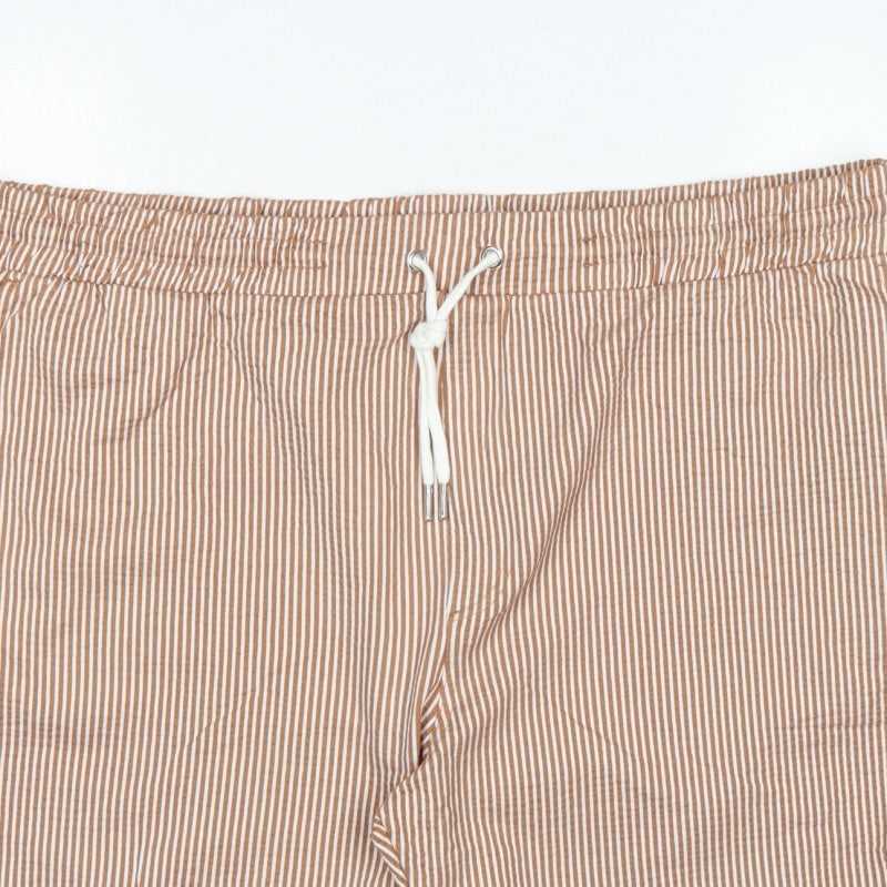 Marks and Spencer Men Brown White Stripe Drawstring Shorts 3XL 46in