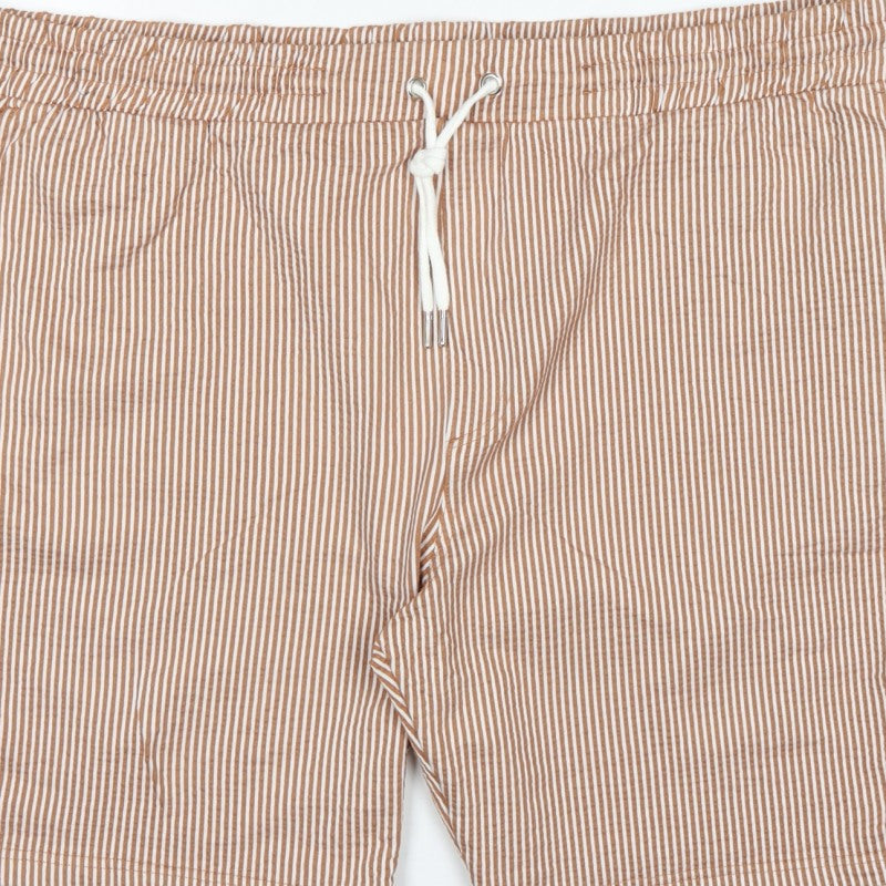 Marks and Spencer Men Brown White Stripe Drawstring Shorts 3XL 46in