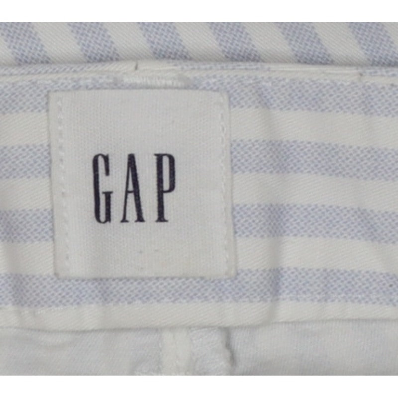 Gap Women White Blue Stripe UK 6 Slim City Crop Tapered Trousers