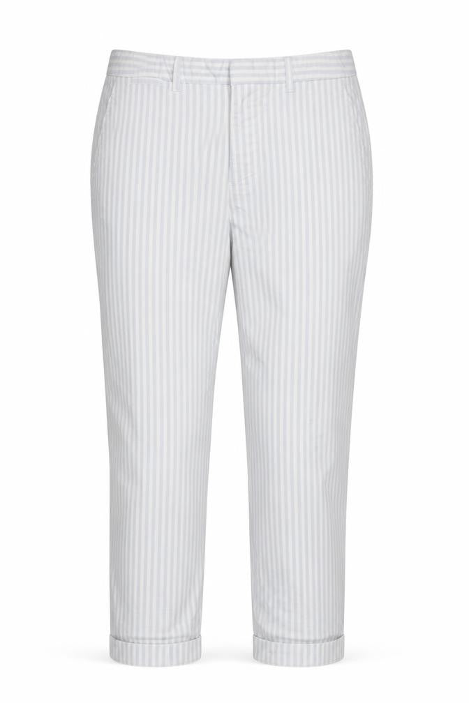 Gap Women White Blue Stripe UK 6 Slim City Crop Tapered Trousers