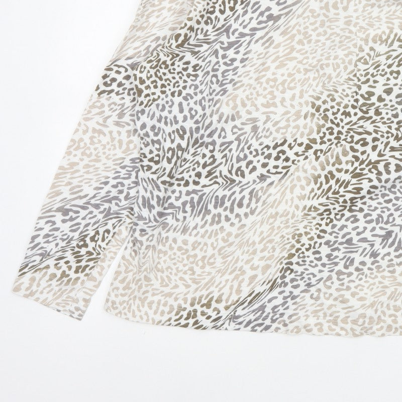 Marks and Spencer Women Beige Leopard Print Jersey Top Size 14