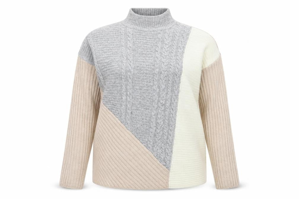 River Island Women’s Multicoloured Cable Knit High Neck Jumper Size 14