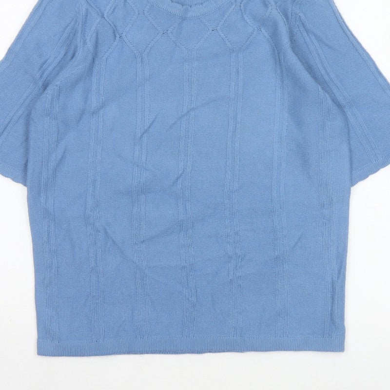 Honor Millburn Women’s Blue Size 10 Cable Knit 3/4 Sleeve Jumper
