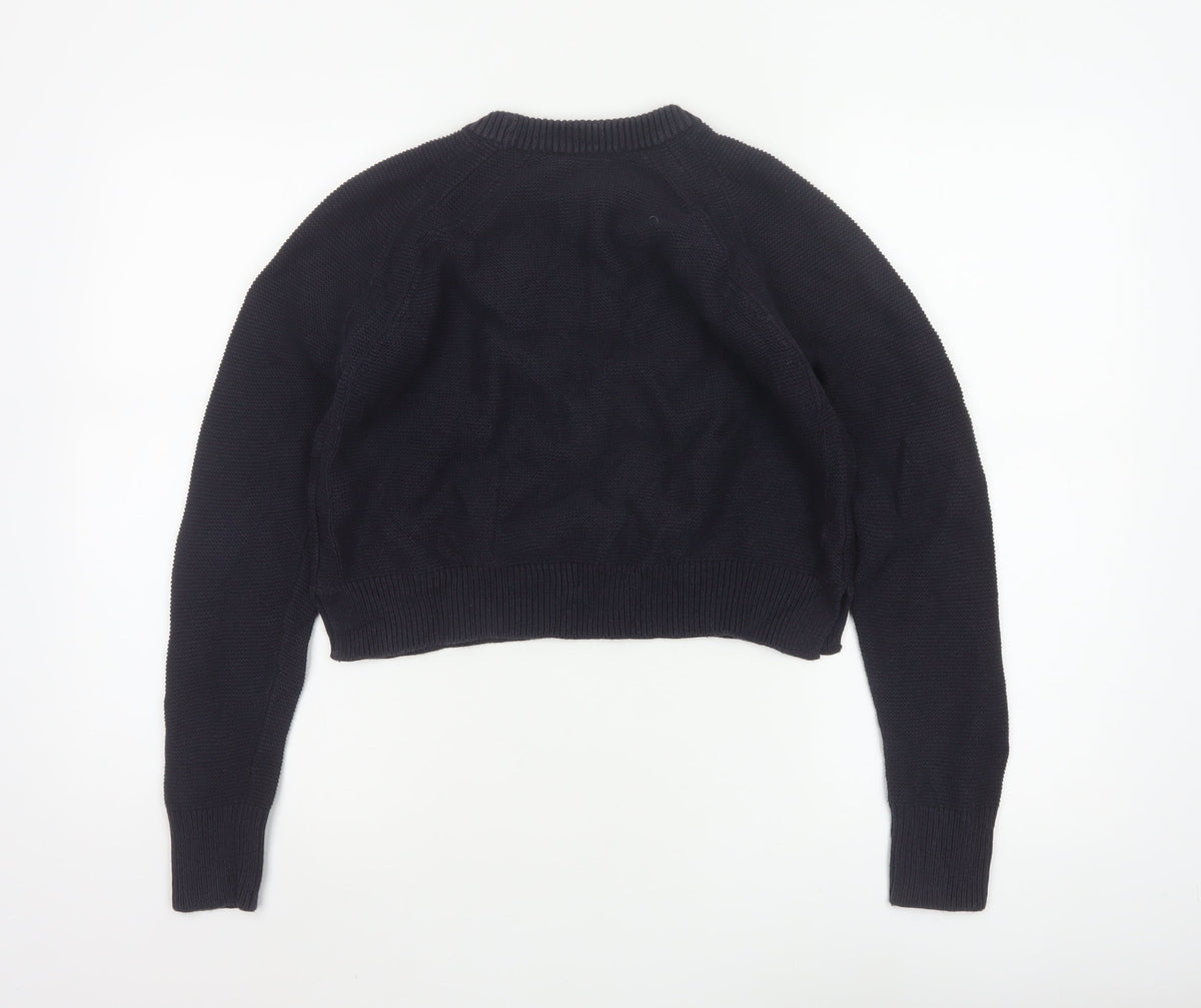 French Connection Women’s Blue S Cotton Crew Neck Knit Jumper