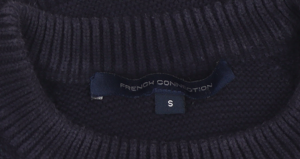 French Connection Women’s Blue S Cotton Crew Neck Knit Jumper