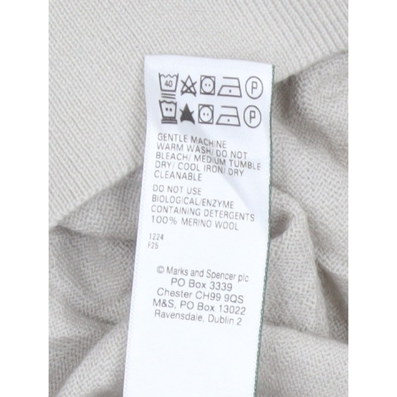 Autograph Men Ivory S Merino Wool 1/4 Zip High Neck Jumper