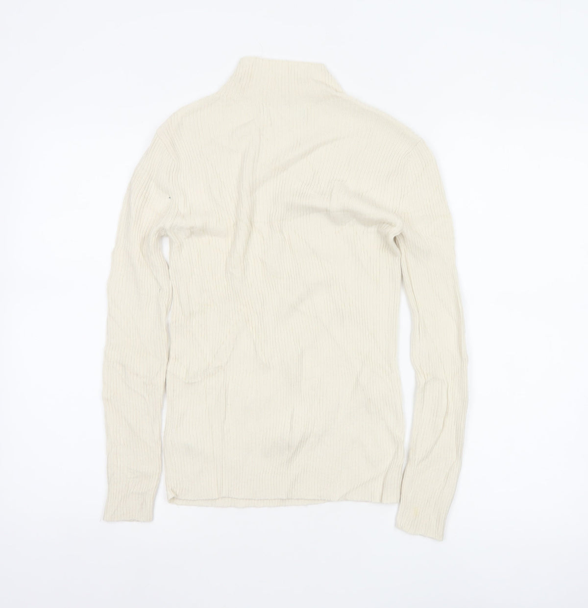 Marks and Spencer Women Ivory Size 6 Merino Blend High Neck Jumper