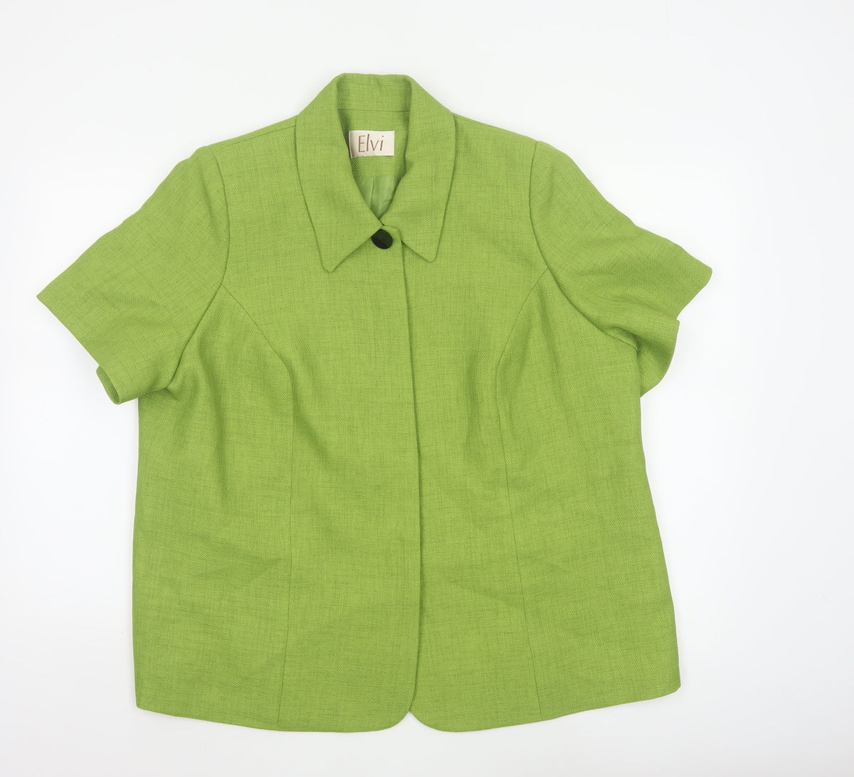 Elvi Women’s Green Size 20 Short Sleeve Single-Breasted Blazer Jacket