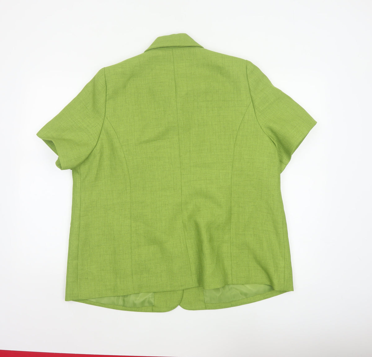 Elvi Women’s Green Size 20 Short Sleeve Single-Breasted Blazer Jacket